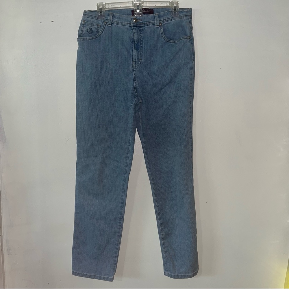 GLORIA VANDERBILT Amanda Women Jeans High Rise Blue Denim Light Wash Size 10